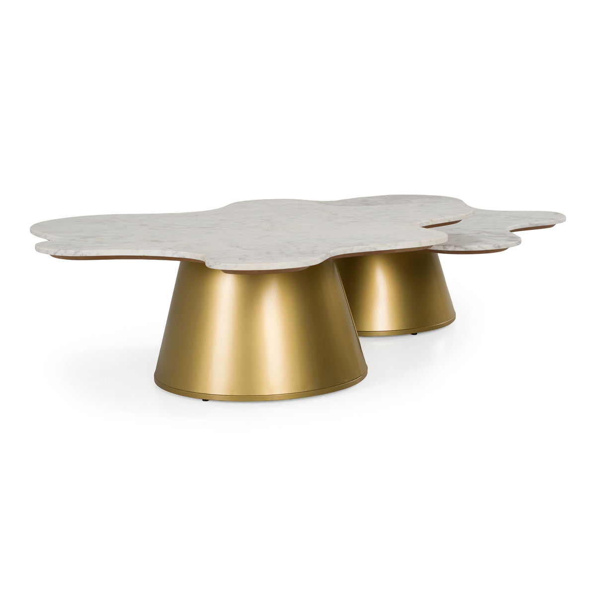 Reign White Marble & Gold Nesting Coffee Table Set
