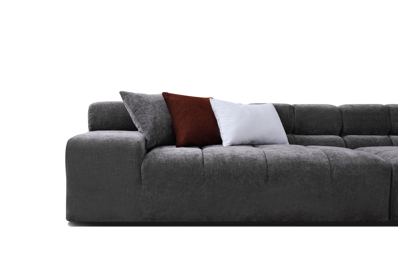 Tomi 171" Modern Grey Fabric 4 Seater Sofa