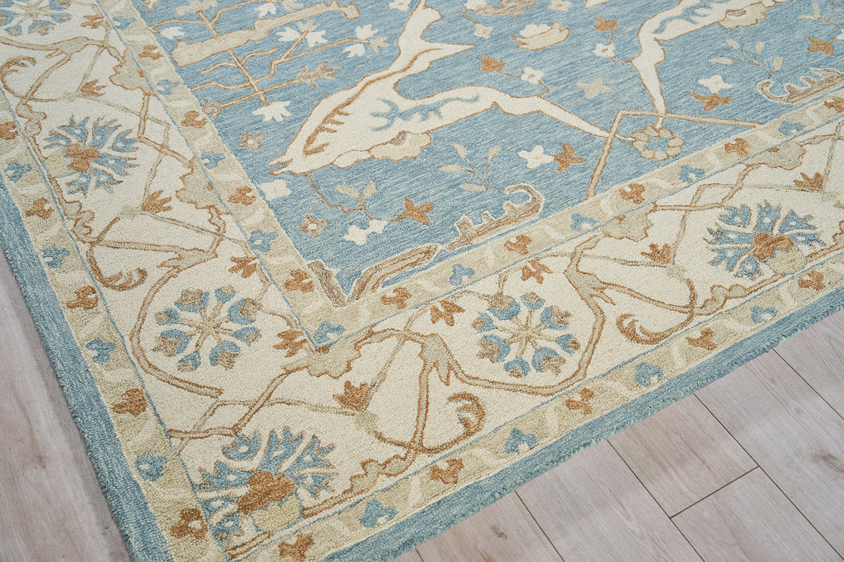 Nell Ivory/Light Blue Luxury Area Rug