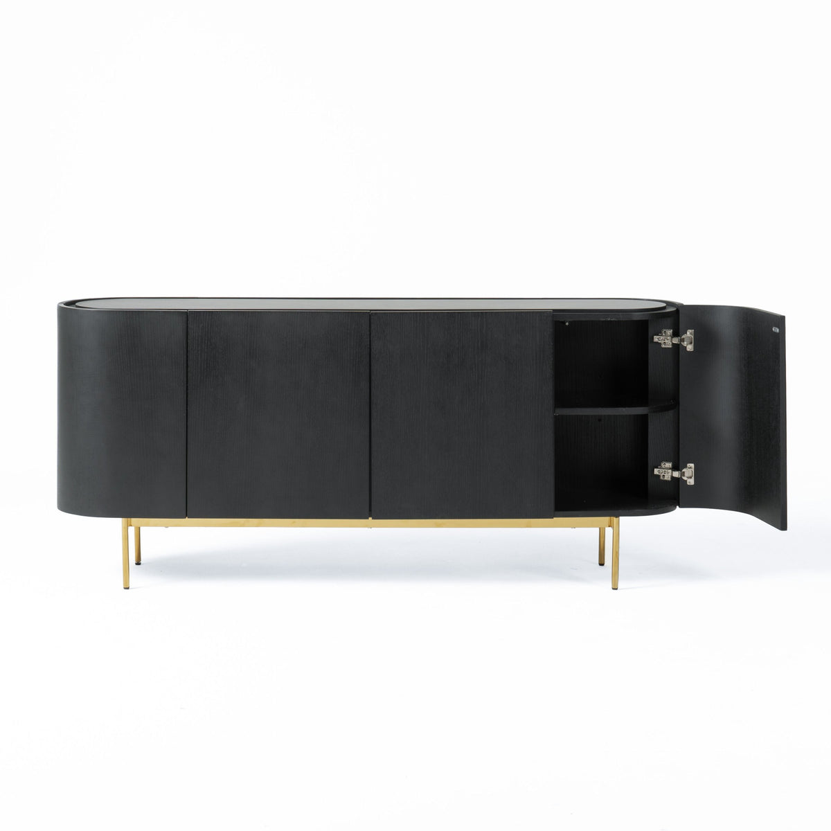 Anita Modern Black Oak & Gold Buffet