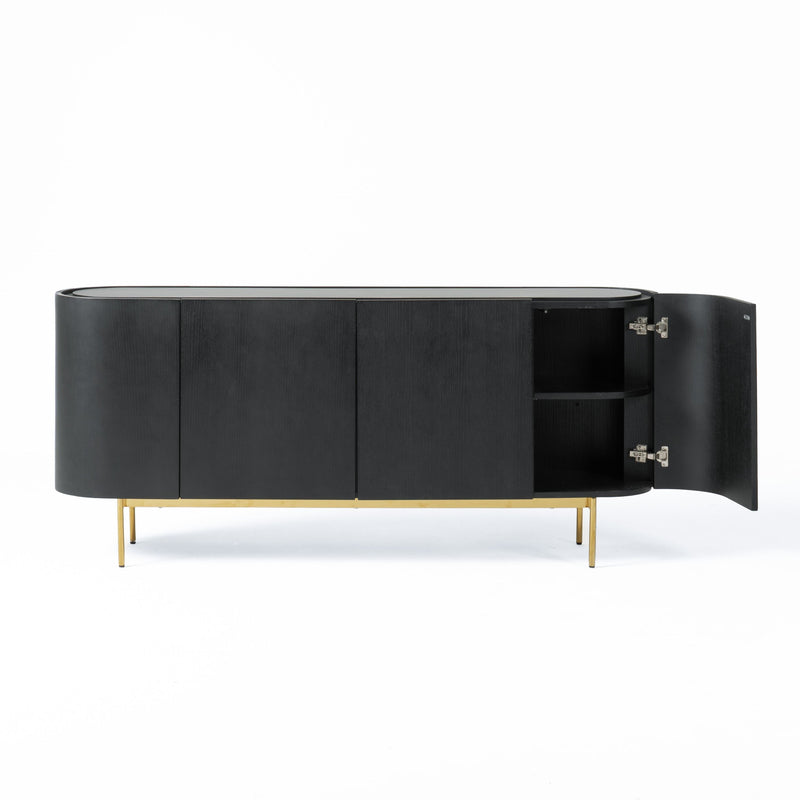 Anita Modern Black Oak & Gold Buffet
