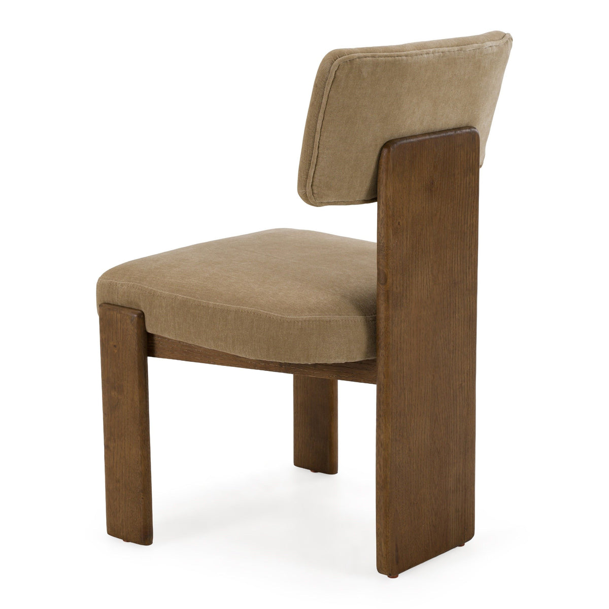 Doritte Modern Tan Upholstered Dining Chairs with Casters (Set of 2)