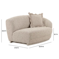 Marion Two-Tone Textured Boucle Loveseat - RAF