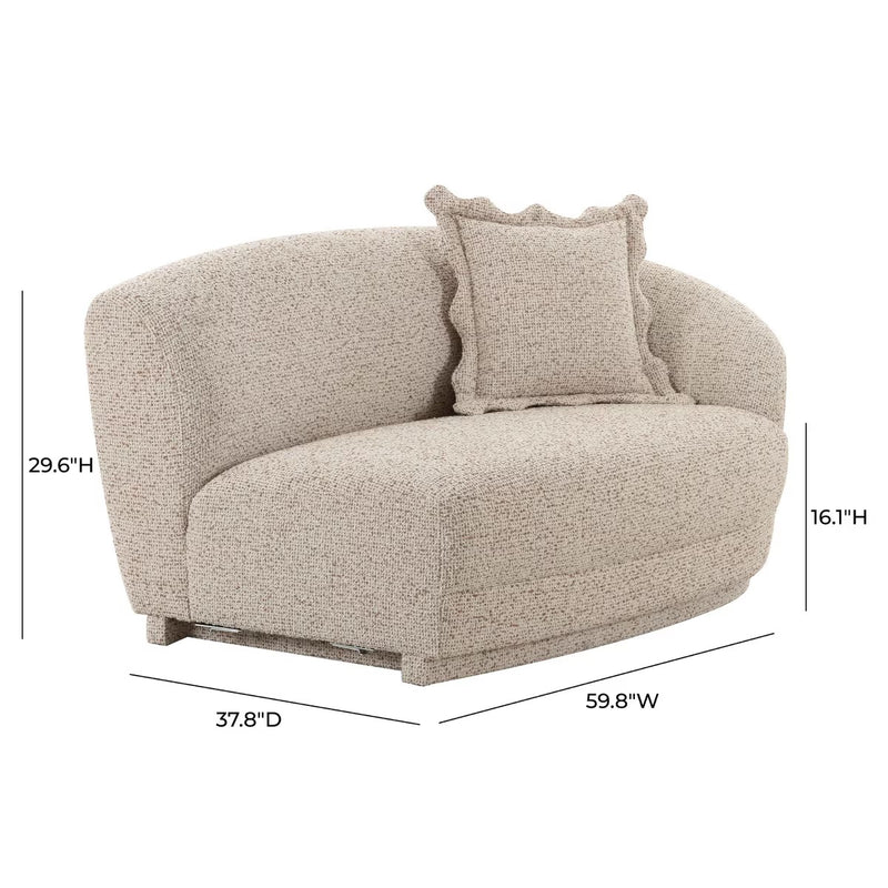 Marion Two-Tone Textured Boucle Loveseat - RAF