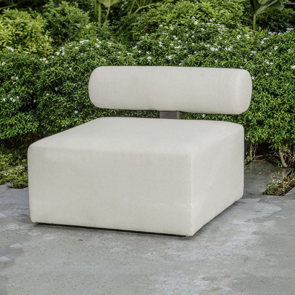 Verah White Outdoor Armless Modular Sofa/Accent Chair
