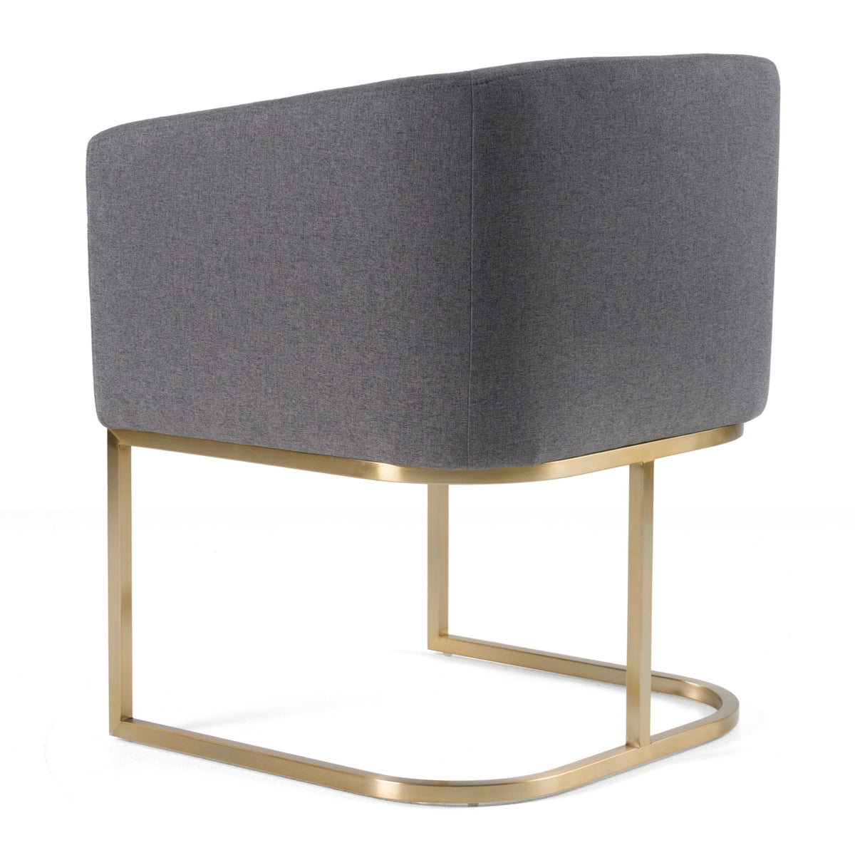 Ren Modern Dark Grey Fabric & Antique Brass Dining Chair