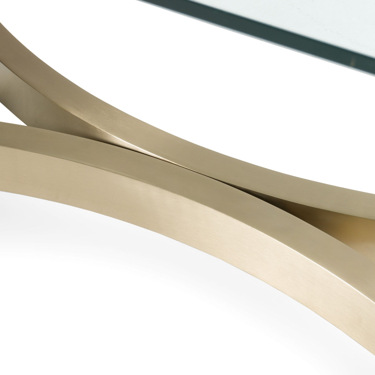 Allison Modern Glass & Gold Dining Table