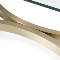 Allison Modern Glass & Gold Dining Table