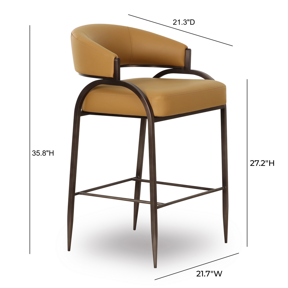 Geovanna Tan Performance Vegan Leather Counter Stool