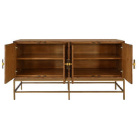 Elisa 60" Dark Burlwood & Brass Sideboard