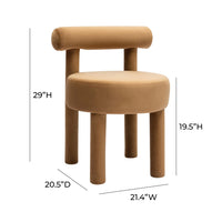 Cameila Cognac Velvet Dining Chair - Luxury Living Collection