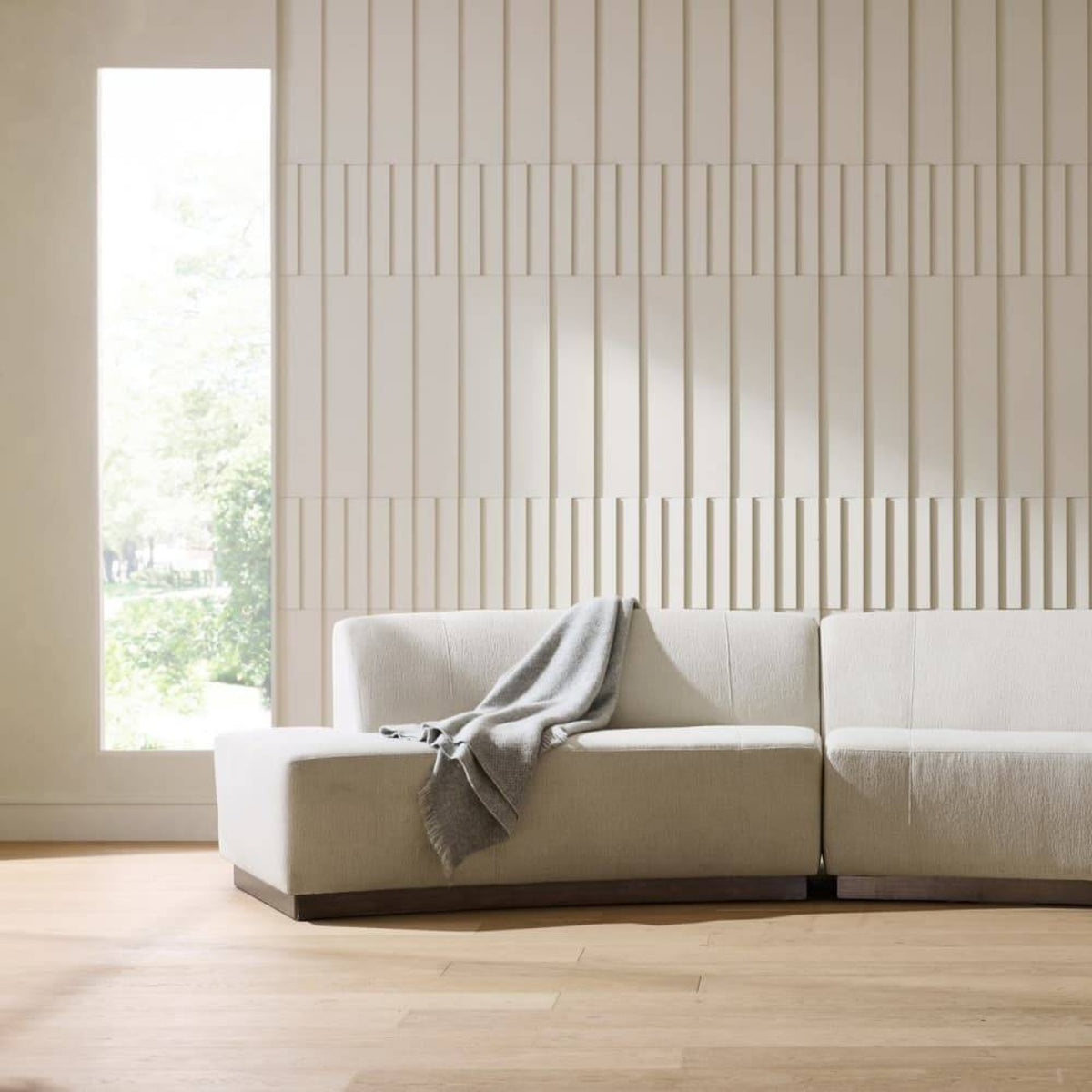 Islander 67" White Performance Bouclé Sofa (Right & Left Available)