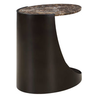 Hudson Chocolate Brown Marble End Table