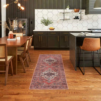 Ruby Rust Multicolour Washable Area Rug
