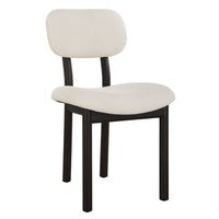 Vertu Textured Ivory & Satin Black Dining Chairs (Set of 2)