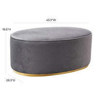 Ora 43.3" Grey Performance Velvet Ottoman