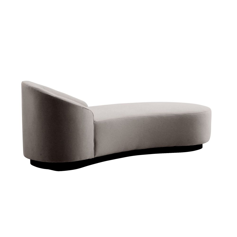 Turner 71" Chaise Sharkskin Velvet Grey Ash Right Arm