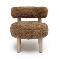 Carmel Dark Taupe Performance Vegan Shearling Accent Chair