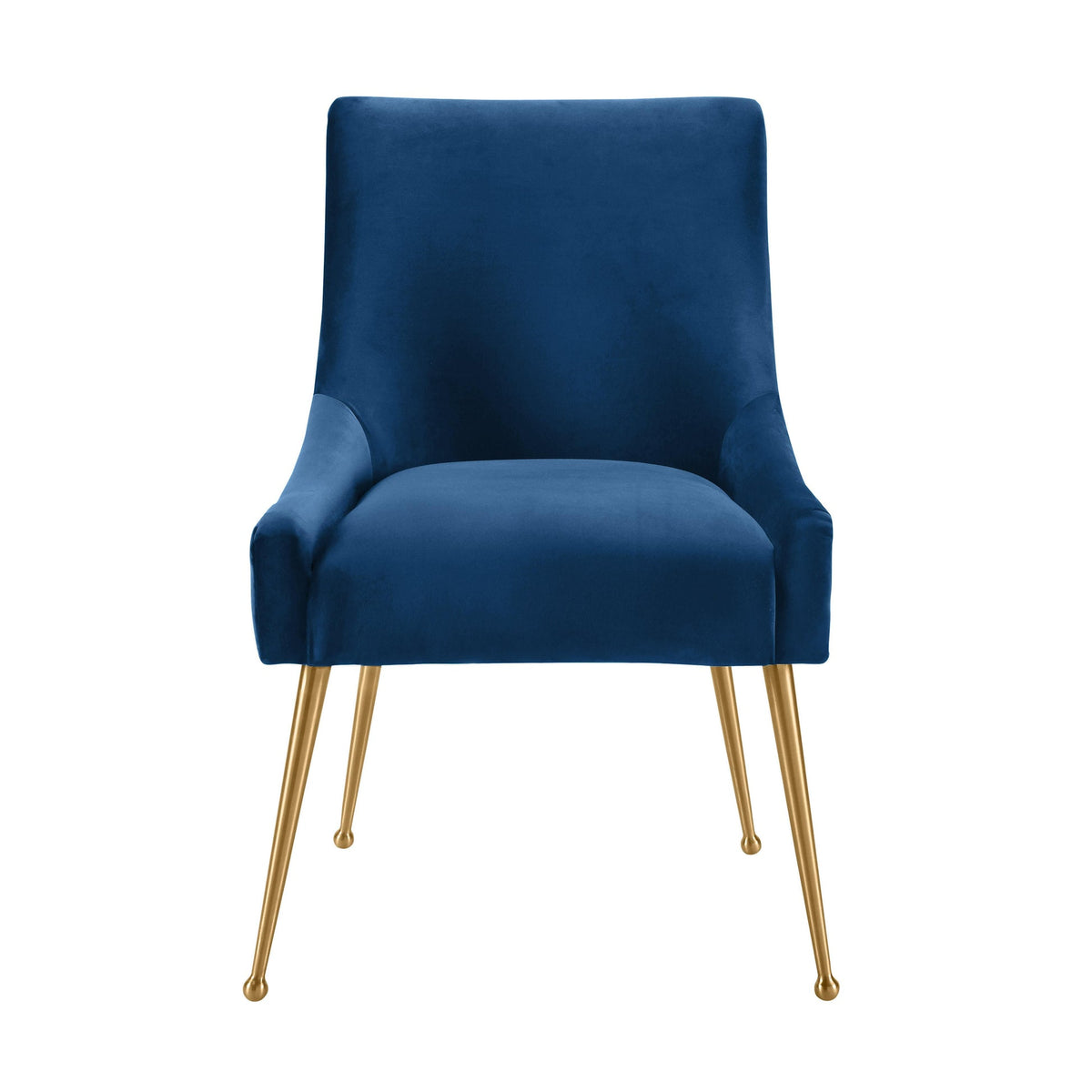 Prado Pleated Navy Velvet With Gold Frame Chair - Luxury Living Collection