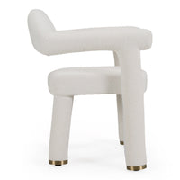 Darlene Modern Off-White Upholstered & Gold Dining Chair
