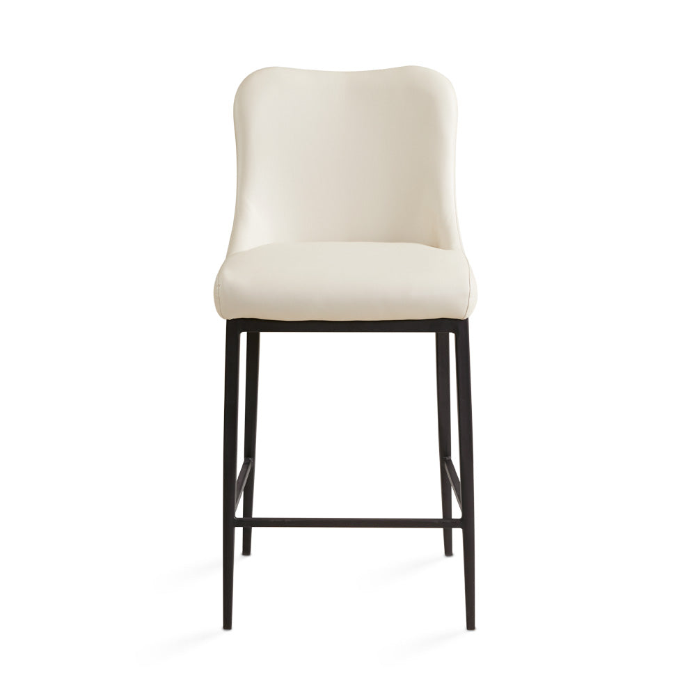 Flynn Taupe Faux Leather Counter Stool