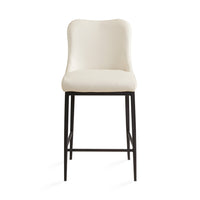 Flynn Taupe Faux Leather Counter Stool