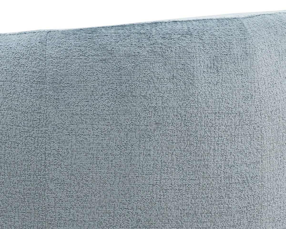 Mircea French Blue Plush Upholstered Curved Accent Chair