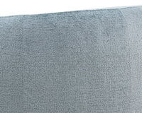 Mircea French Blue Plush Upholstered Curved Accent Chair