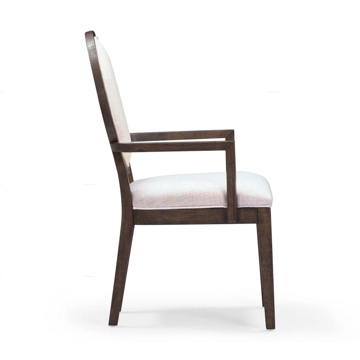 Lunaris Dark Brown and Beige Performance Fabric Dining Armchair (Set of 2)