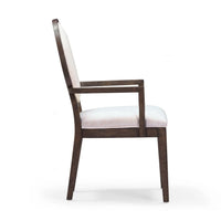 Lunaris Dark Brown and Beige Performance Fabric Dining Armchair (Set of 2)