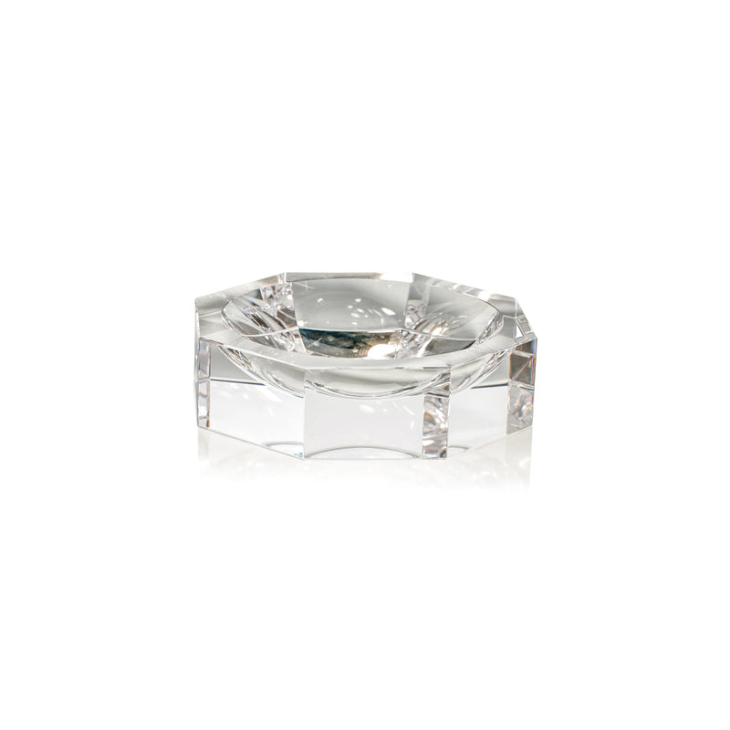 Alda Clear Crystal Glass Octagon Bowl - Set of 2