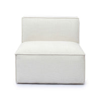 Mindy Cream Chenille Basketweave Armless Chair