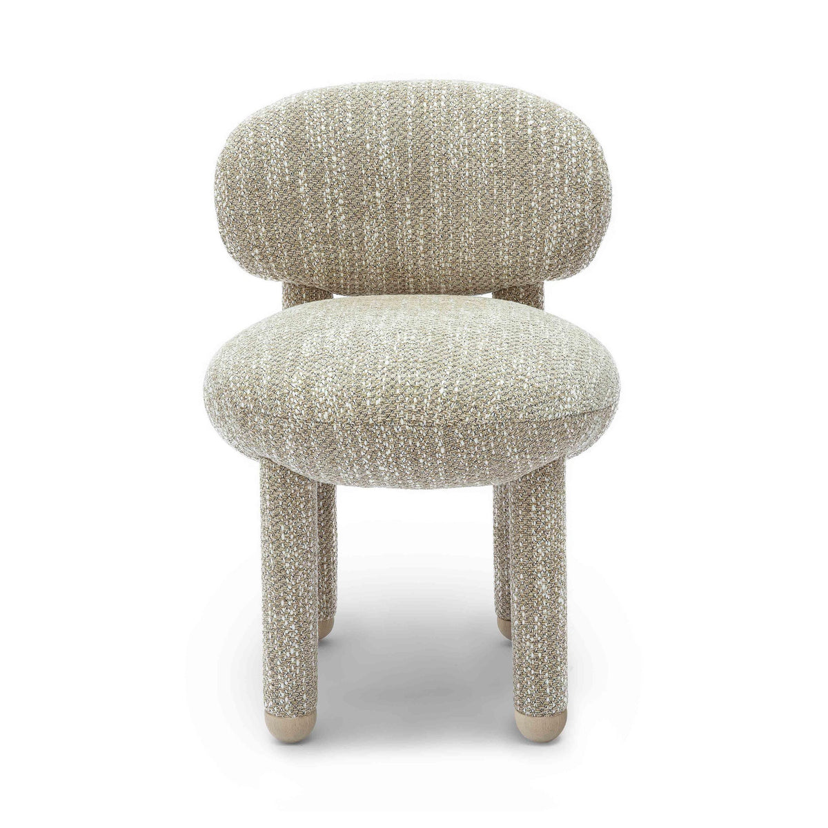 Manu Beige Nubby Performance Fabric Dining/Accent Chair