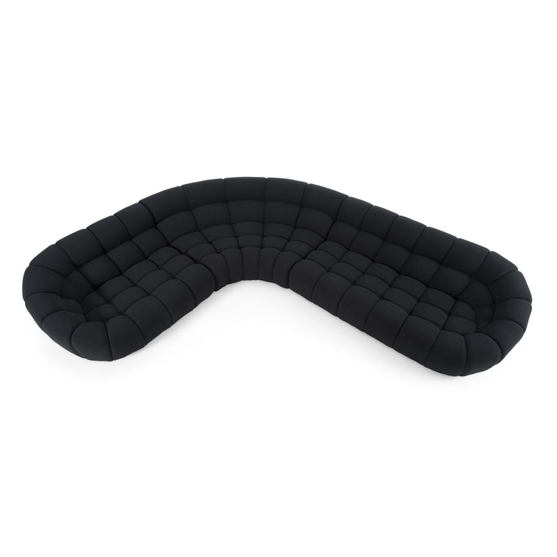 Nicoma Modern Black Sectional Sofa