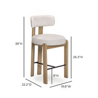 Ophelia Cream Performance Fabric Counter Stool