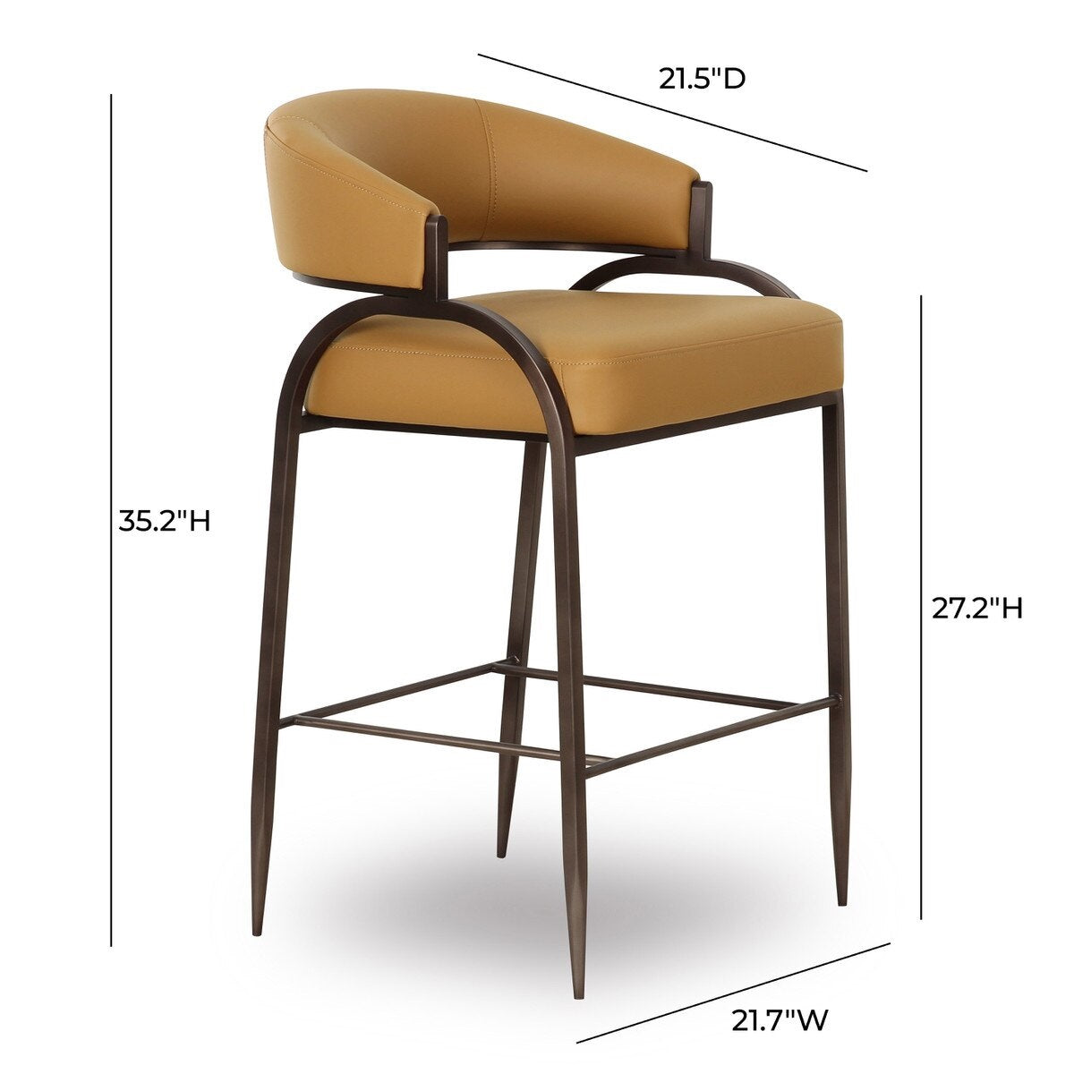 Geovanna Tan Performance Vegan Leather Counter Stool