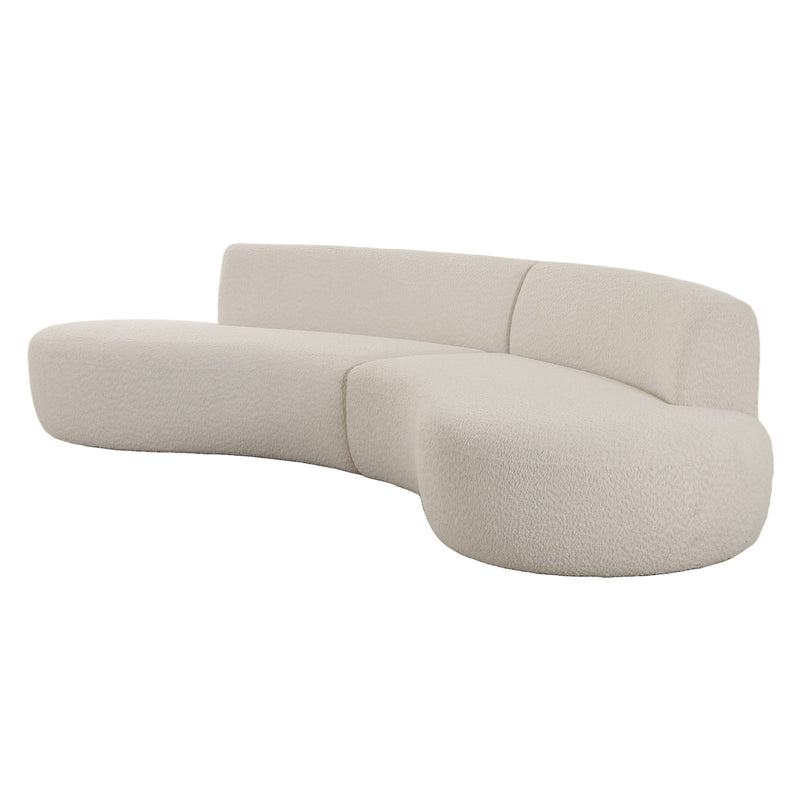 Estella Modern Off-White Curved Sectional Sofa