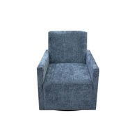 Lillee Blue Chenille Swivel Accent Chair