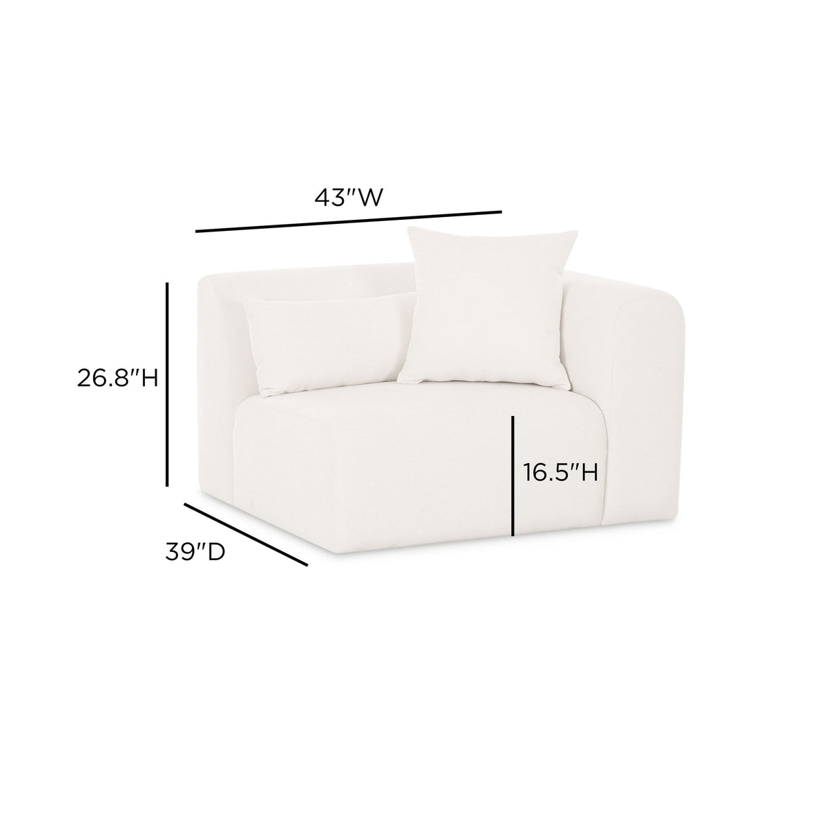 Tereasa Cream Performance Chenille Modular Corner Chair (RAF & LAF)
