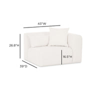 Tereasa Cream Performance Chenille Modular Corner Chair (RAF & LAF)