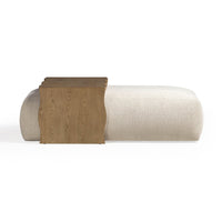Spencer Cream Performance Basketweave Ottoman with Bridge Table