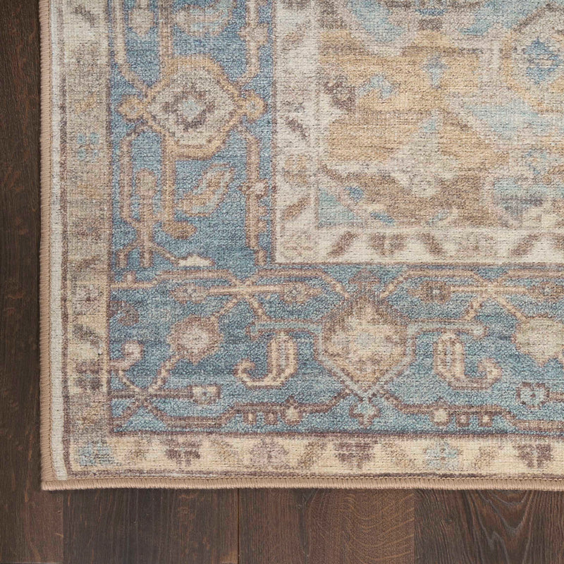 Paris Blue Green Washable Area Rug