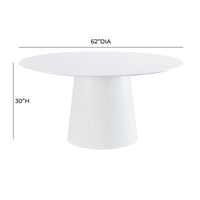 Miah White 62" Round Dining Table Dining Table - Luxury Living Collection