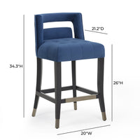 Rina Navy Performance Grade Velvet Counter Stool