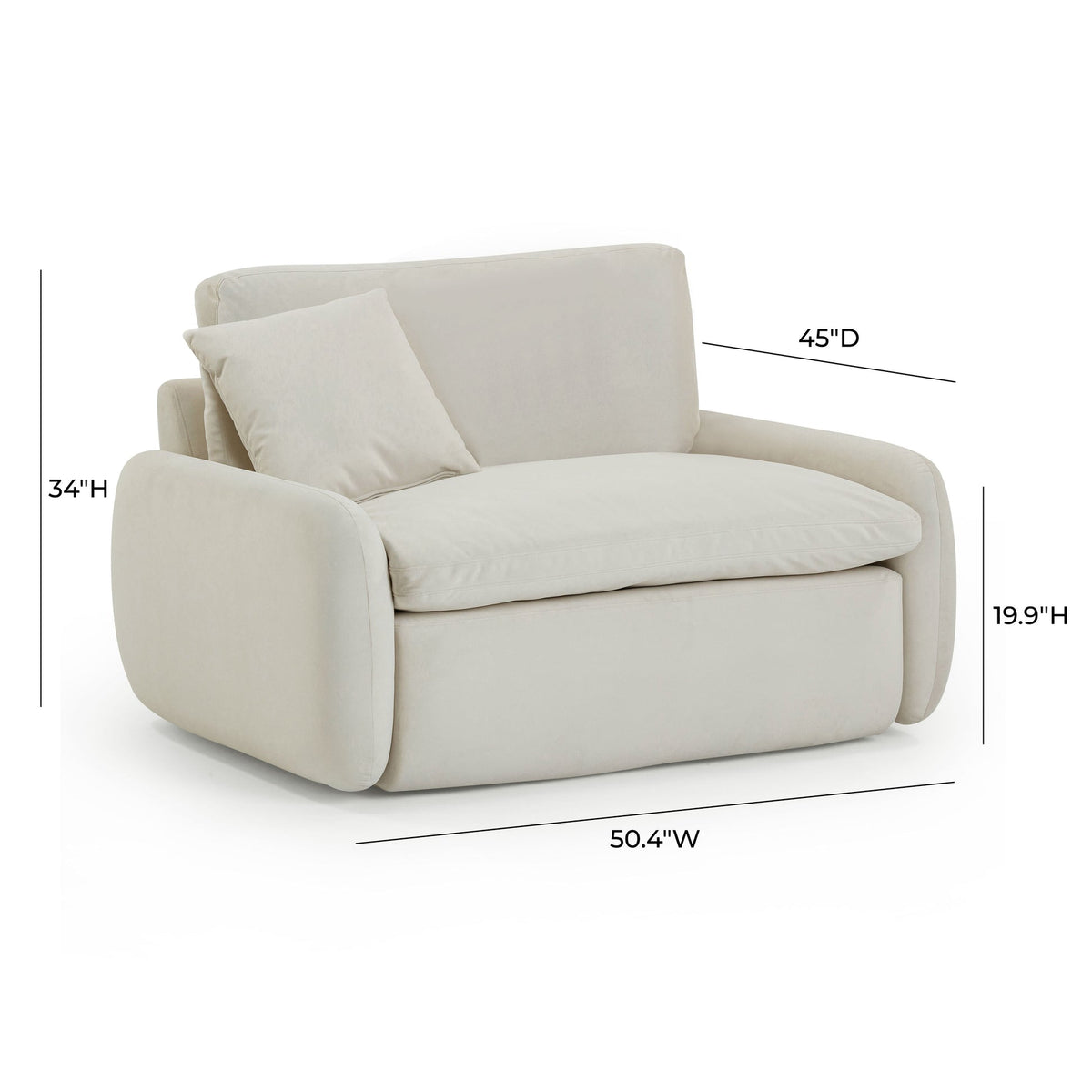 Rachelle Cream Performance Velvet Accent Chair
