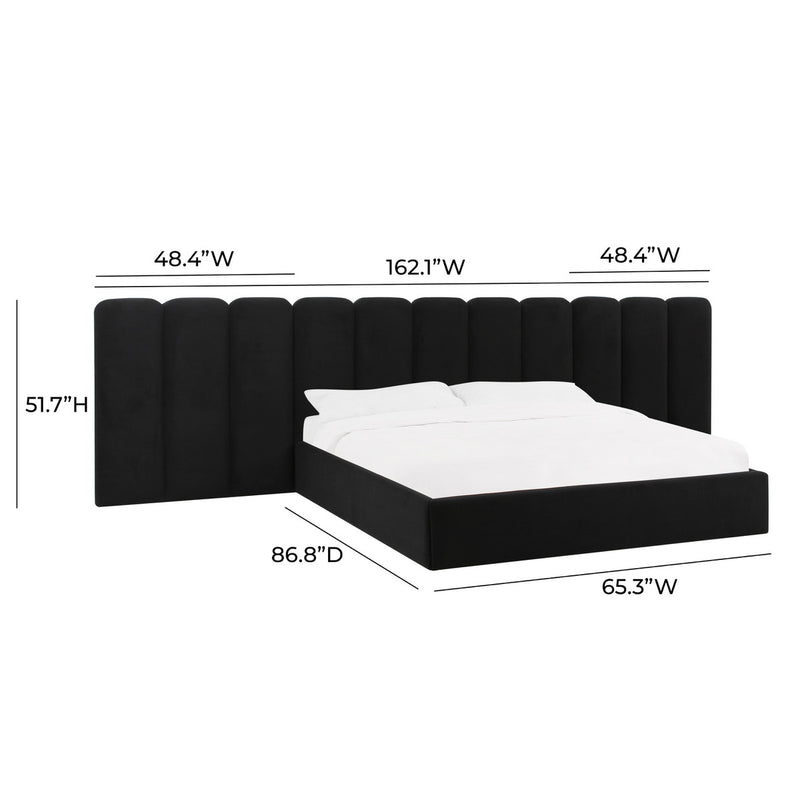 Essence Black Velvet Extra Side Panels (Set of 2) - For Essence Bed