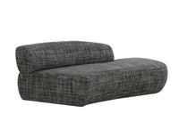 Daytenne Modern Dark Grey Fabric Curved Sectional Sofa