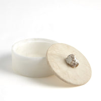 Rafaele Italian Alabaster Box with Finial Rock (2 Sizes Available)