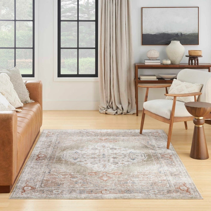 Pheobe Sage Multicolour Washable Area Rug
