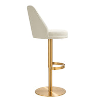 Kyng Cream and Gold Adjustable Swivel Stool - Luxury Living Collection